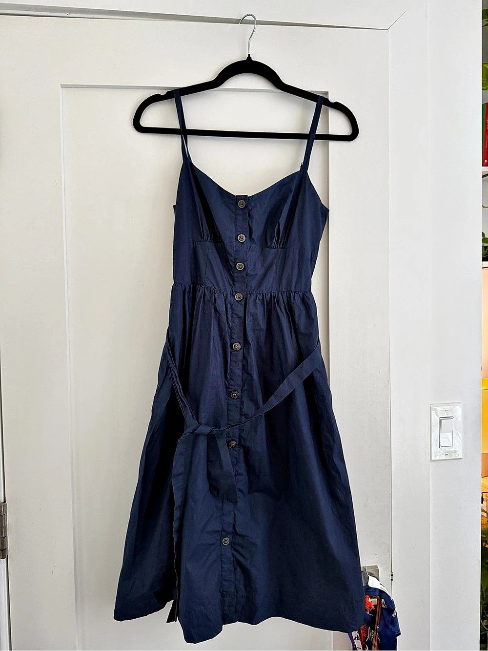 J.Crew Navy Button Front Midi Dress Size 00